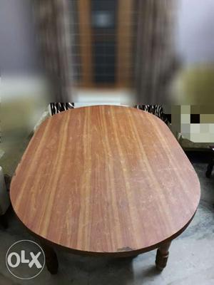 Oval Dining table, 6ft×4 ft, mica top, 5 yr old,