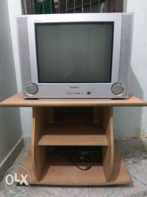 Samsung's DNI 21 inch with wooden TV stand of