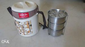 Stainless Steel Tiffin Carrier White Milton Insulated