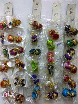 30 pairs of silk thread earrings