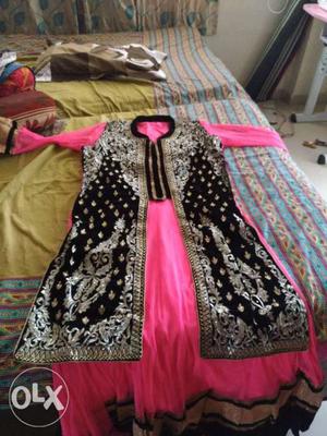 Anarkali pink dress wid salwar unused