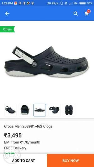 Black And White Crocs Rubber Clog