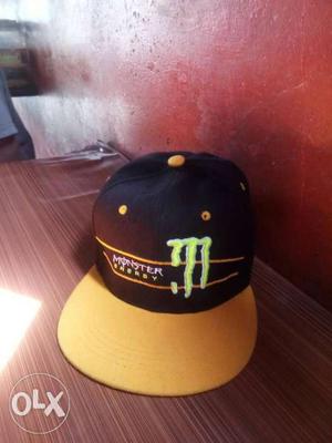 Black And Yellow Monster Fitted Cap