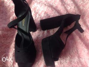 Black h&m Open-toe Ankle Strap heels