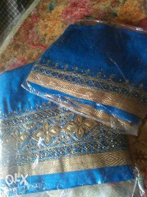 Blue And Gold Dupatta