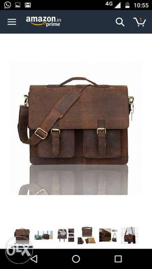 Genuine leather, spacious laptop bag