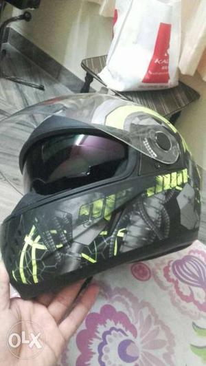 Green And Black Full-face Helmet only 4 months old excellent