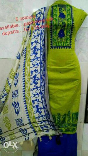 Green And Blue Shalwar Kameez Traditional Dress