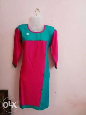 Latest design ladies casual straight kurti with