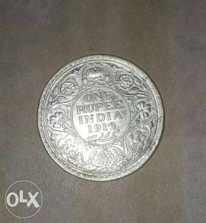 One Rupee Silver Coin () King George V