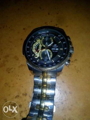 Original Casio edifice steel and golden dial