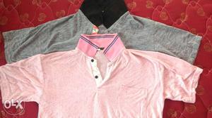 Pink And Gray Polo Shirts