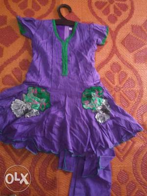Purple And Green Floral Dress