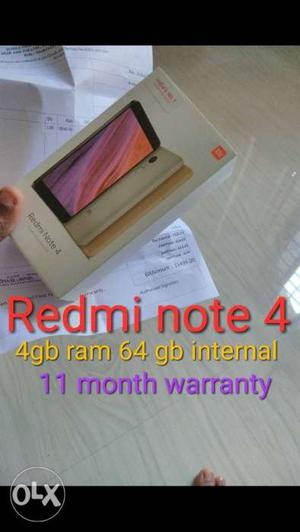 Redmi note 4 4gb ram 64 gb internal black colour.