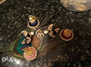 Silk thread 40rs and normal earing 20rs each