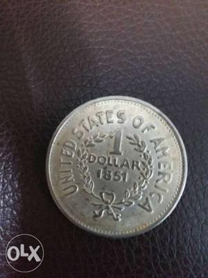 1 Dollar coin of USA,  year, in very good condition.