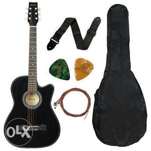 Black Venetian Cutaway Acoustic Guitar With Bag