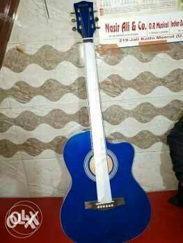 Blue And White Single Cutaway Acoustic Guitar