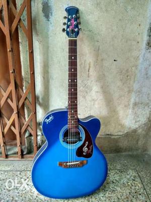 Blue Cutaway Acoustic Guitar Fendar full new Guitar Venus
