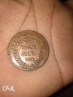East India Company  Coins Half Anna 