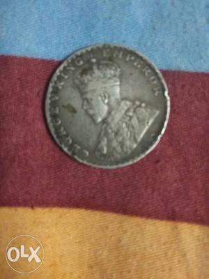 Georgev king emperor one rupees coin 