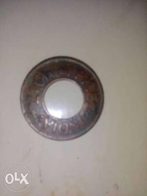 Indian Cooper coin of one pice of 