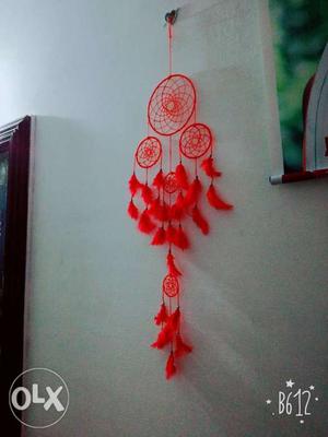 Red Floral Dream Catcher