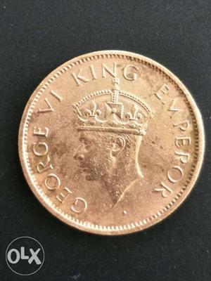 Round Copper-colored George 4 King Emperor Coin