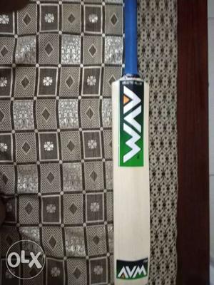 White, Green, And Blue AVM Cricket Bat