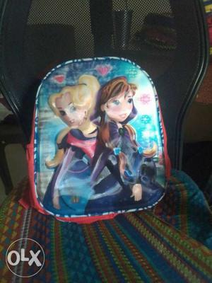 Blue And Red Disney Frozen Theme Backpack