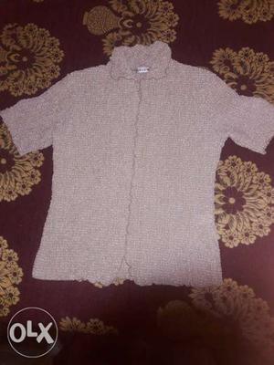 Girlish top,cream colour,summer wear one time used