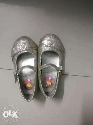 Pair Of Gray Mary Jane Shoes, fit upto 2.5 yrs