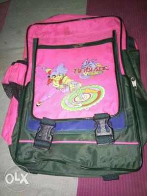 Pink, Black, And Purple Beyblade-printed Backpack