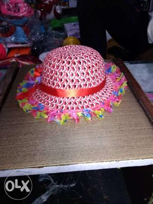 Pink Knit Bucket Hat