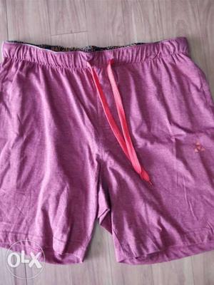 Purple Drawstring Shorts