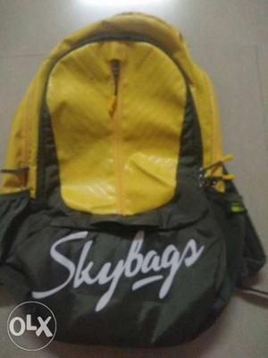 Yellow And Grey Skybags Backpack
