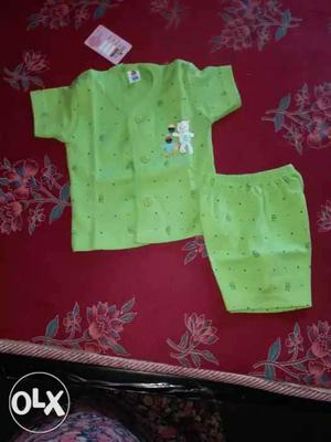 Baby's Green Floral Pajama Set