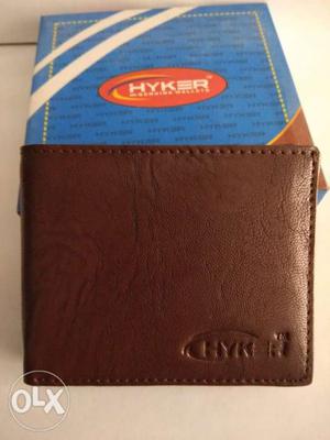 Brown Hyker Leather Bi-fold Wallet With Box