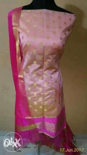 Chanderi banarasi pattern dress material for festival