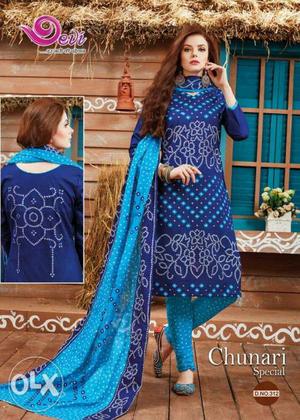 Cotton bandhani printed dress material available for all