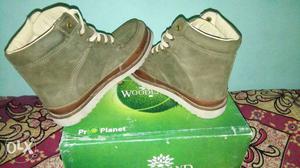 Pair Of olive woodland boots