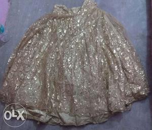 Pure golden colour umbrella type skirt with full