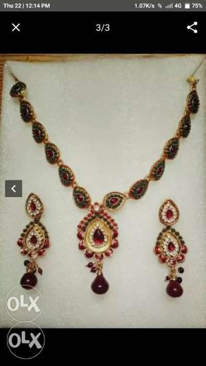 Red And Gold Beaded Necklace