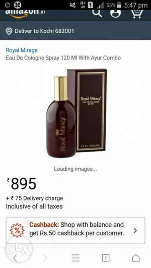 Royal mirage EAU cologne spray 120 ml made in usa