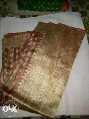 Silk sari, heavy, slightly used