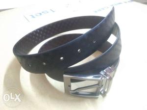 Top Grain Pure Leather both side reversible belt Black and