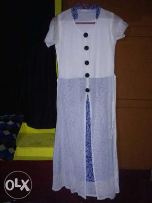White and blue plazzo only one use dress