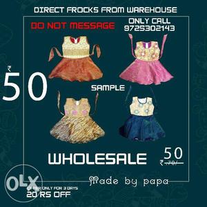 50 rs kid’s whole sell frocks