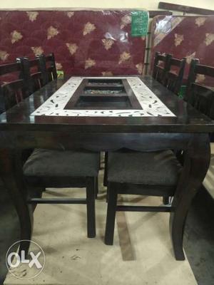 6 seater shagwan wood table at satya furniture
