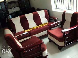 A4K rubber wood sofa set in latest with warranty